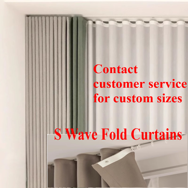 Blackout Curtain Thick - Gorden Lipat Gelombang Ukuran Khusus untuk
