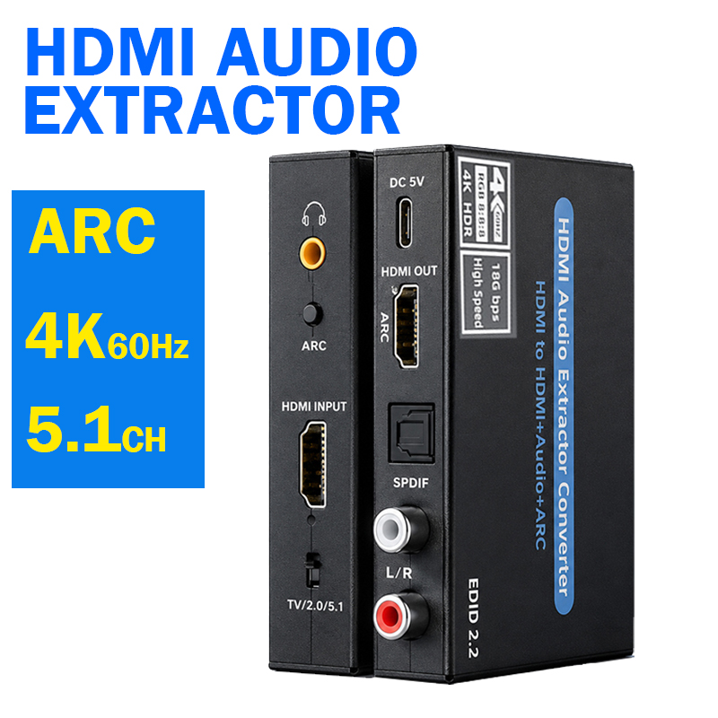 Surround Sound Decoder - Ekstraktor Audio HDMI 4K@60Hz dengan ARC