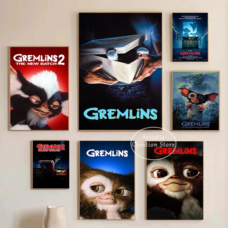 Home Cinema Movies - Film Klasik Gremlin Poster seni lukisan