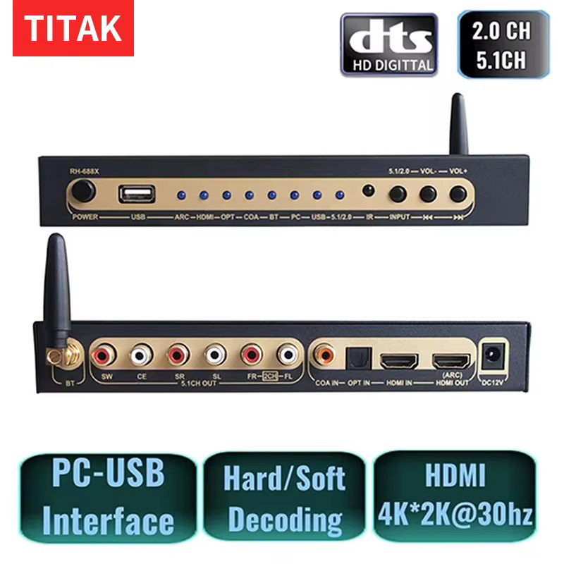Surround Sound Decoder - Ekstraktor Audio Kompatibel dengan HDMI DTS