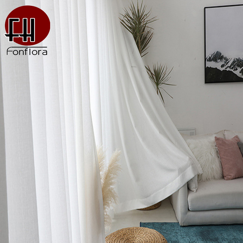 Blackout Curtain Thick - Fonflora tirai Tulle tebal putih padat