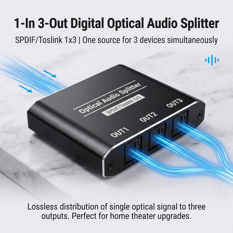 Surround Sound Decoder - Splitter Audio Optik 1 masuk 3