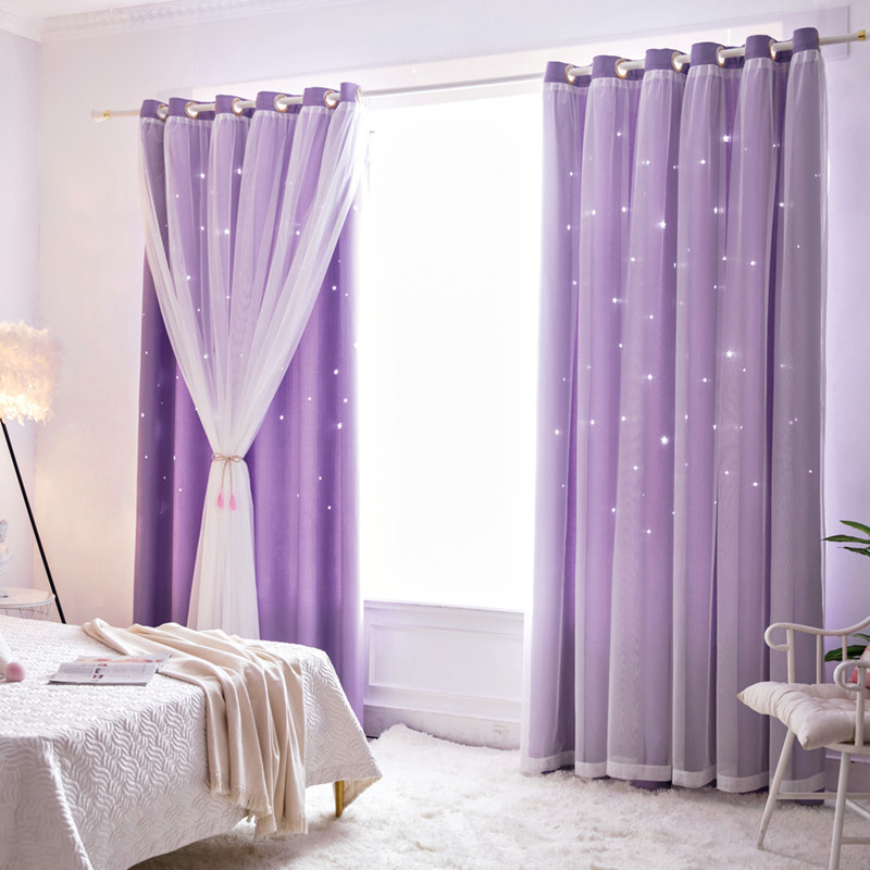 Blackout Curtain Thick - Gratis Kustomisasi Tirai Anak-anak Bercelah Bintang