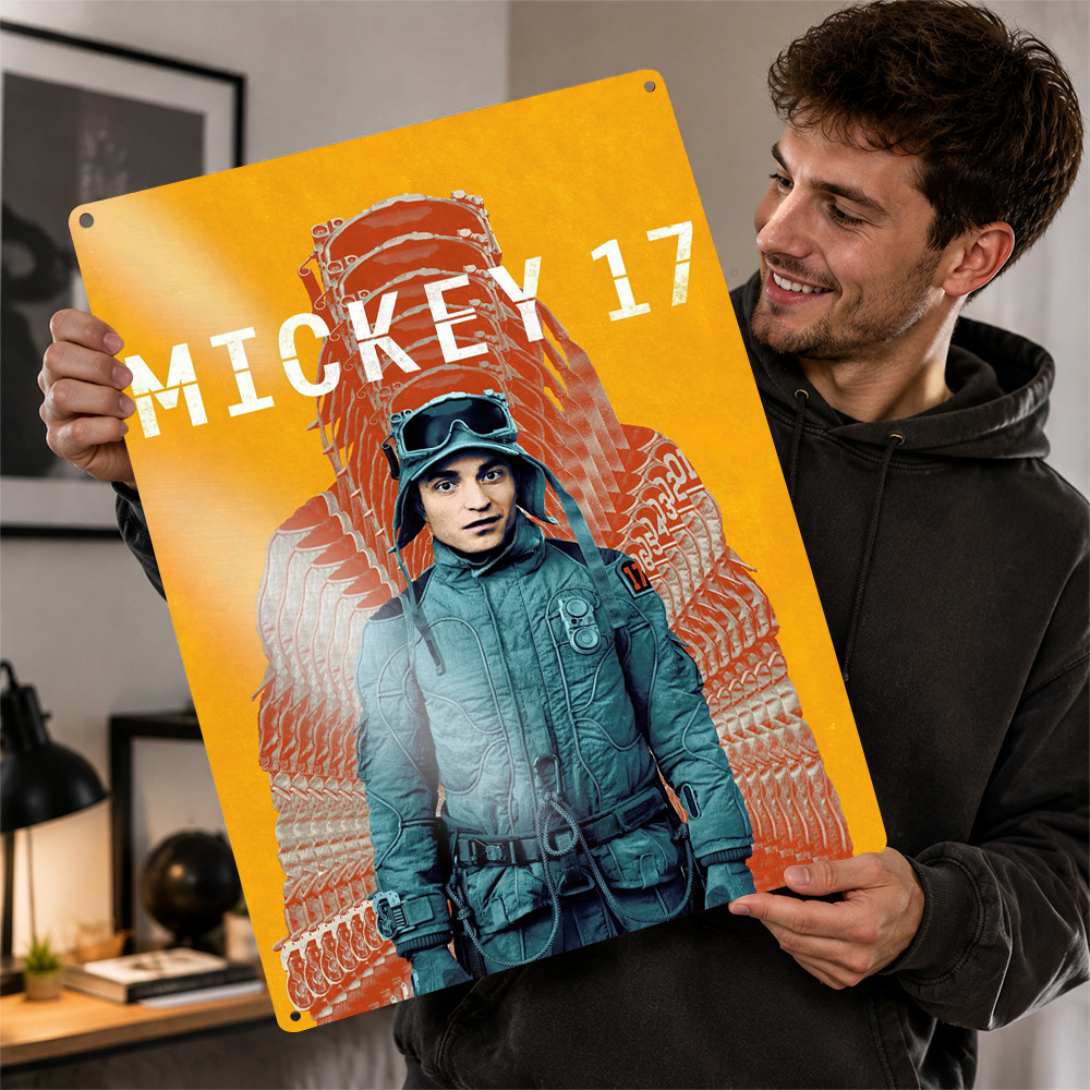 Home Cinema Movies - Poster Film Mickey 17 dari Logam,
