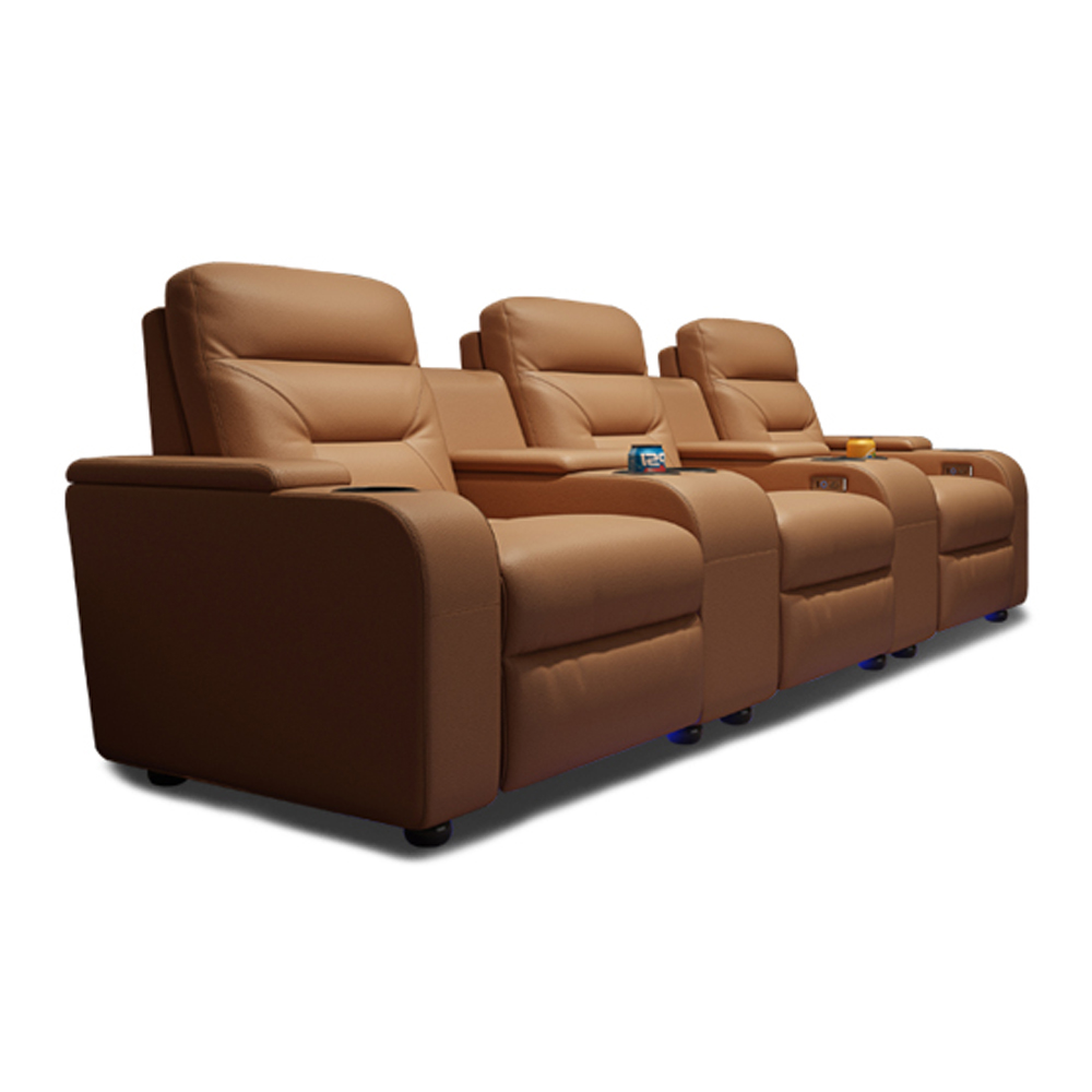 Home Cinema Couch - Linlamlim set Sofa kulit asli, dengan