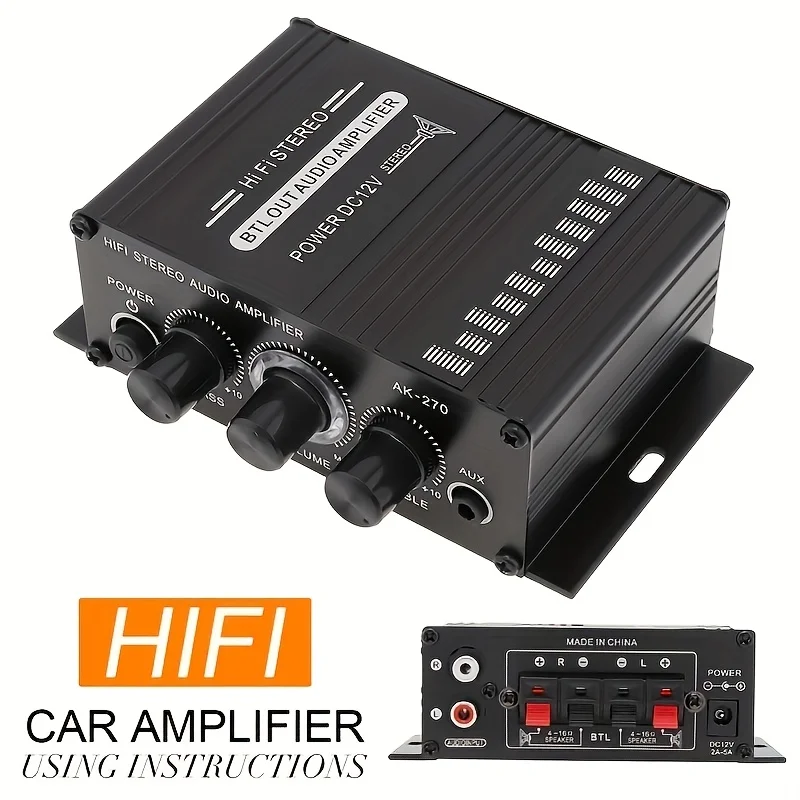 Home Cinema System - AK-270 400W Amplifier Daya Mini 12V/24V