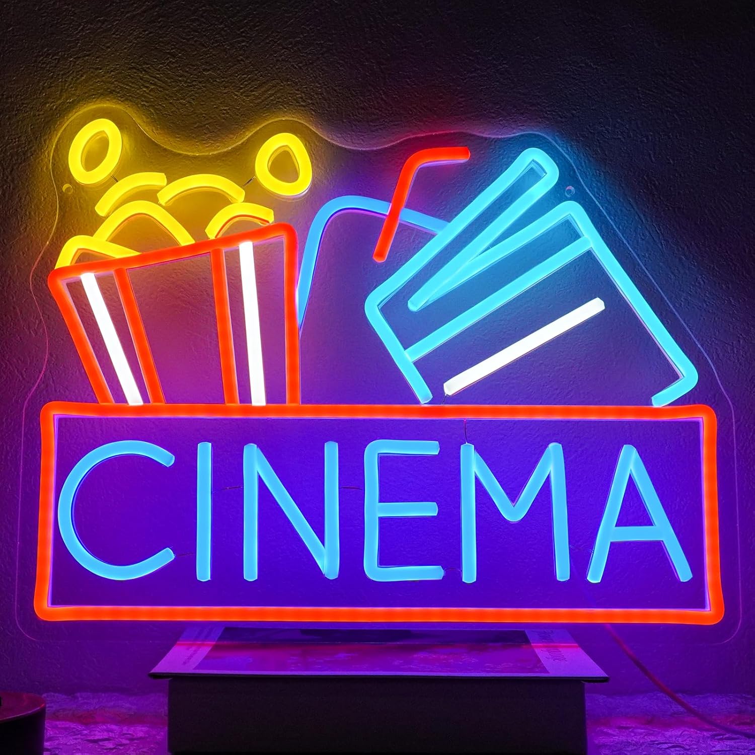 Home Cinema Movies - Tanda Neon Bioskop LED Bertenaga USB
