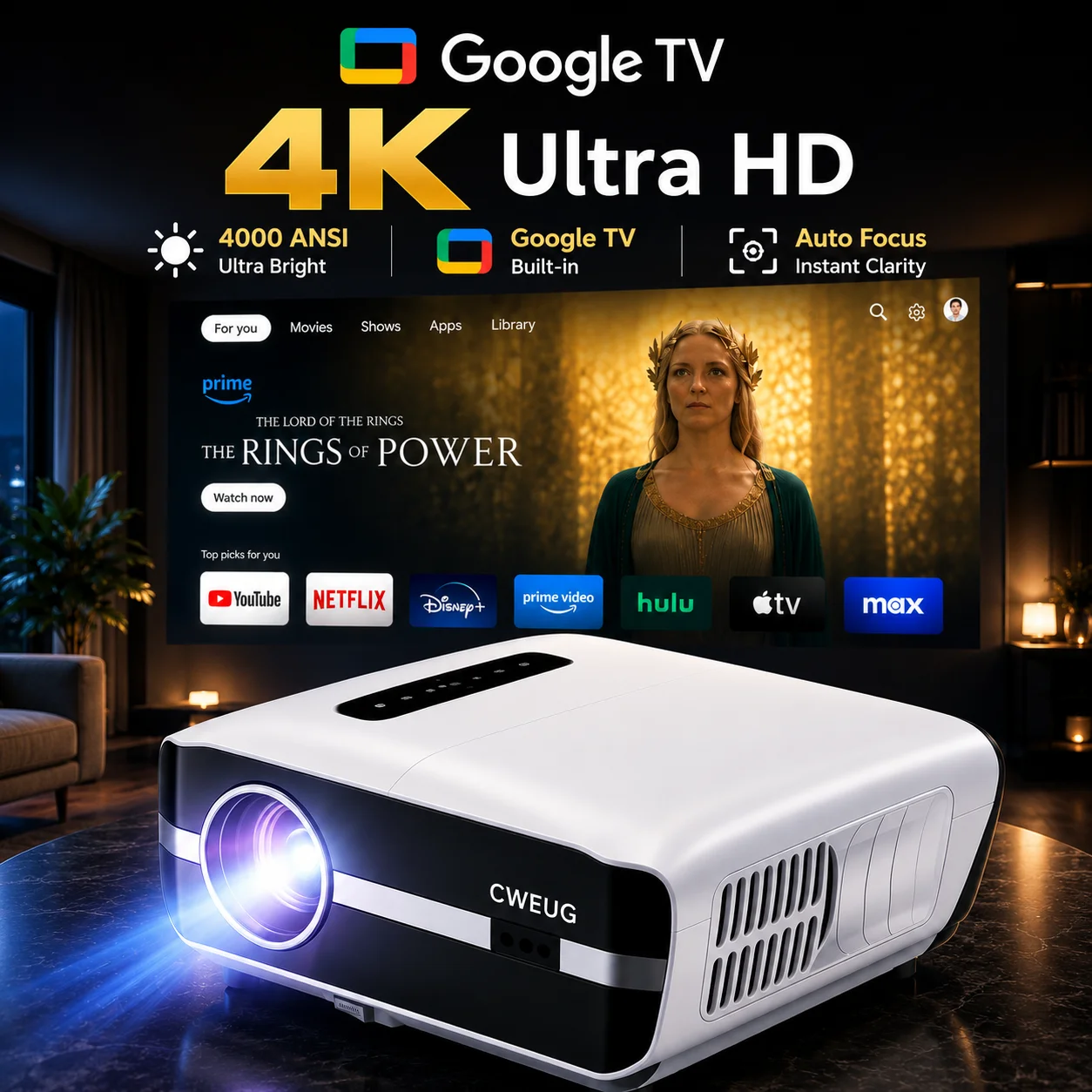 Home Cinema Movies - Proyektor NewA9S 4k Auto Fokus Proyektor