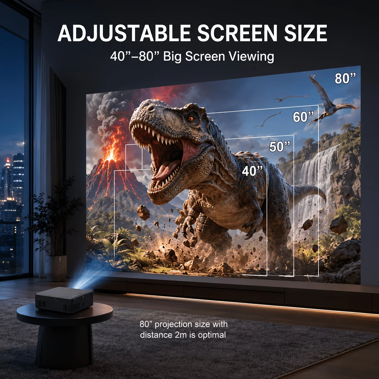 Proyektor mini portabel, kompa - Video Home Cinema ulasan dan harga