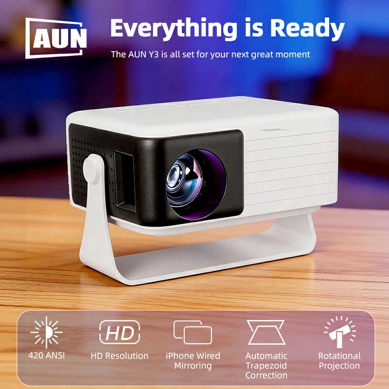 AUN Y3 Proyektor Mini Proyekto - Home Cinema Cabasse ulasan dan harga
