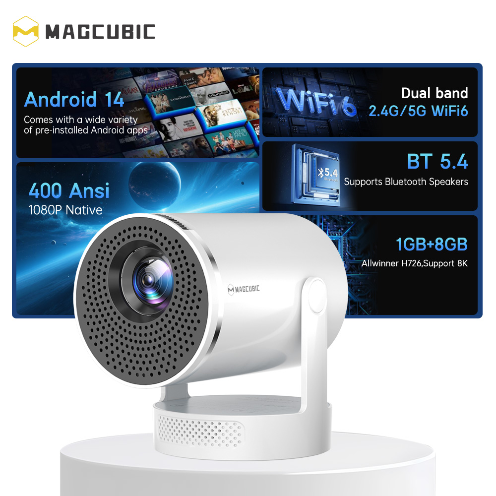Proyektor Magcubic Android 14  - Video Home Cinema ulasan dan harga