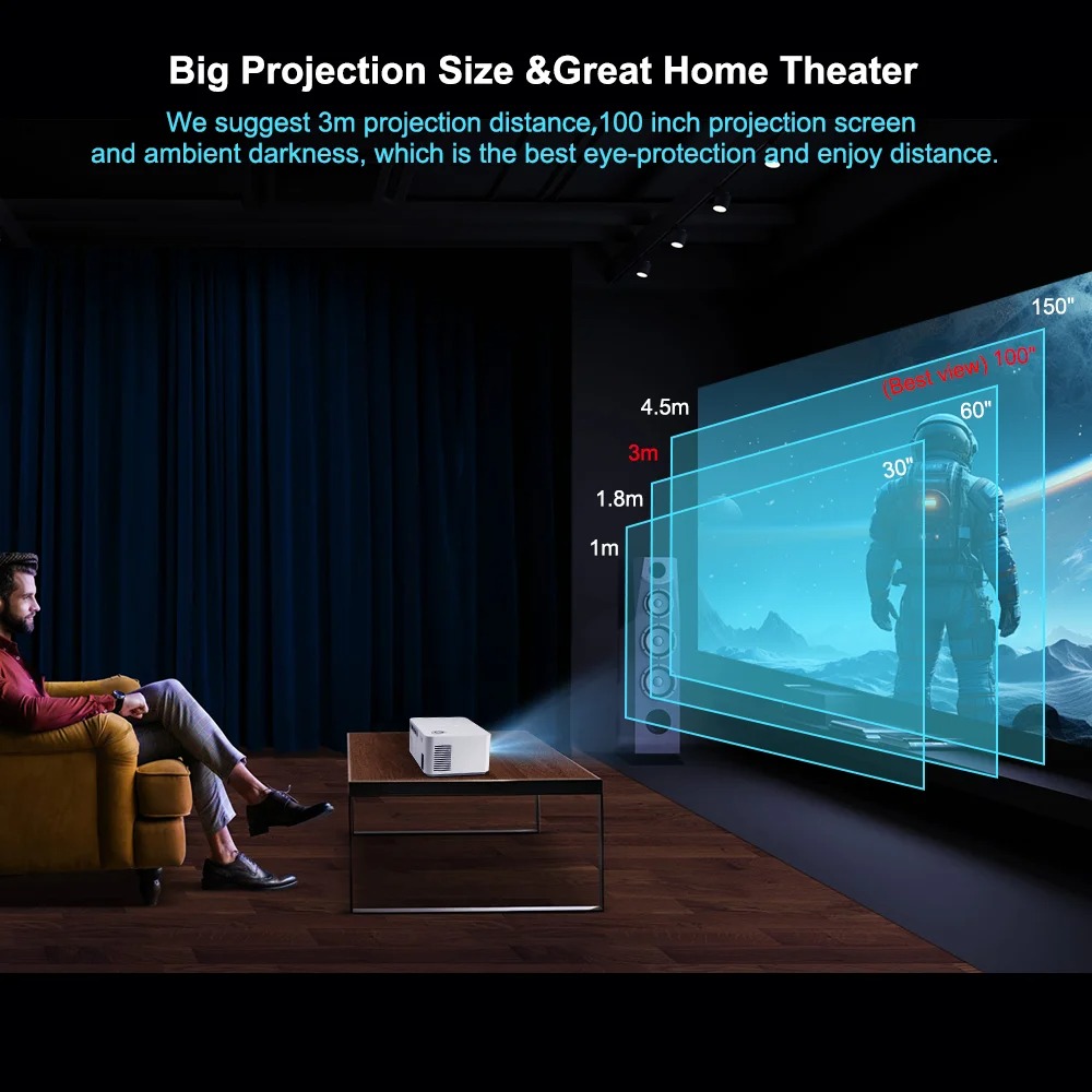 HD300 4K Full HD 1080P WIFI 45 - Video Home Cinema ulasan dan harga