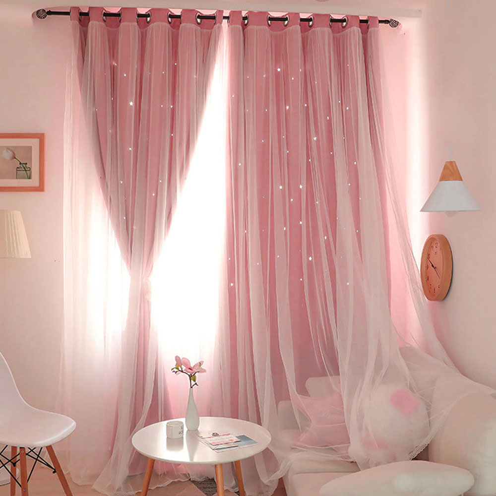 Gorden Blackout 1/2Pcs bintang - Blackout Curtain Thick ulasan dan harga