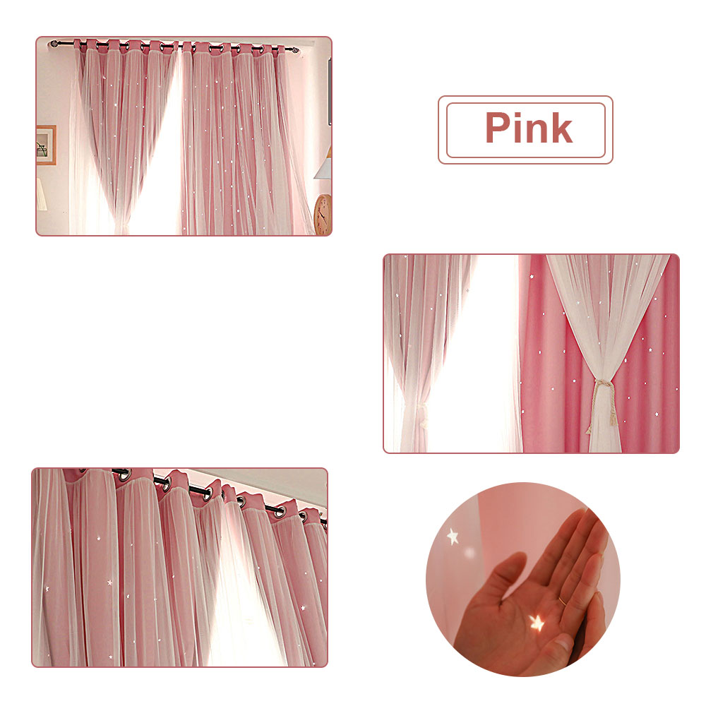 Gorden Blackout 1/2Pcs bintang - Blackout Curtain Thick ulasan dan harga