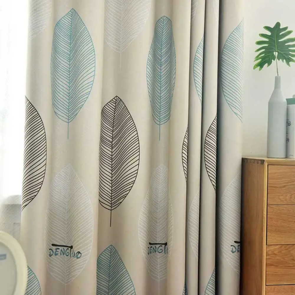 Tirai Pemadaman Daun Cetak Mod - Blackout Curtain Thick ulasan dan harga