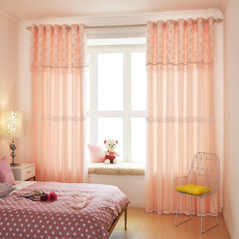 Tirai Mawar 3D Renda Merah Mud - Blackout Curtain Thick ulasan dan harga