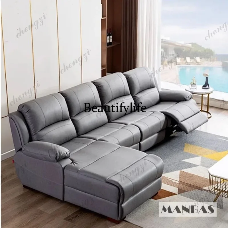 Sofa Recliner Kulit Manual Ele - Home Cinema Couch ulasan dan harga