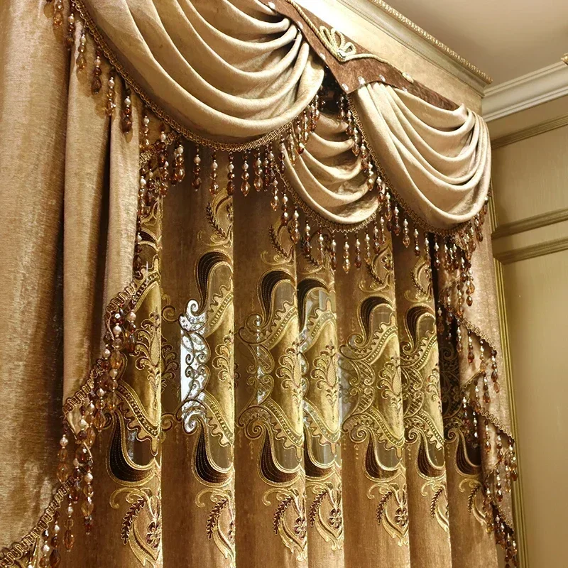 Gaya Eropa Bordir Tirai Istana - Blackout Curtain Thick ulasan dan harga