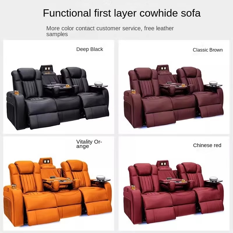 Set Sofa Recliner Kulit, Sofa  - Home Cinema Recliners ulasan dan harga