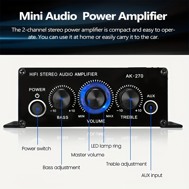 AK-270 400W Amplifier Daya Min - Home Cinema System ulasan dan harga