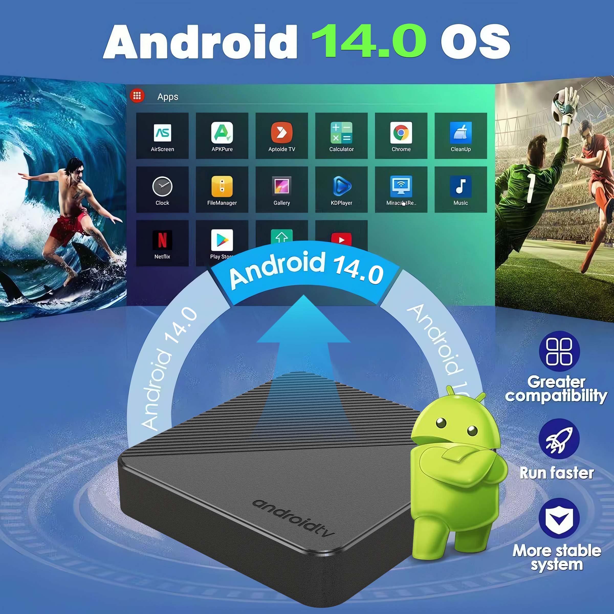 Android 14 Kotak TV Teater Rum - Video Home Cinema ulasan dan harga