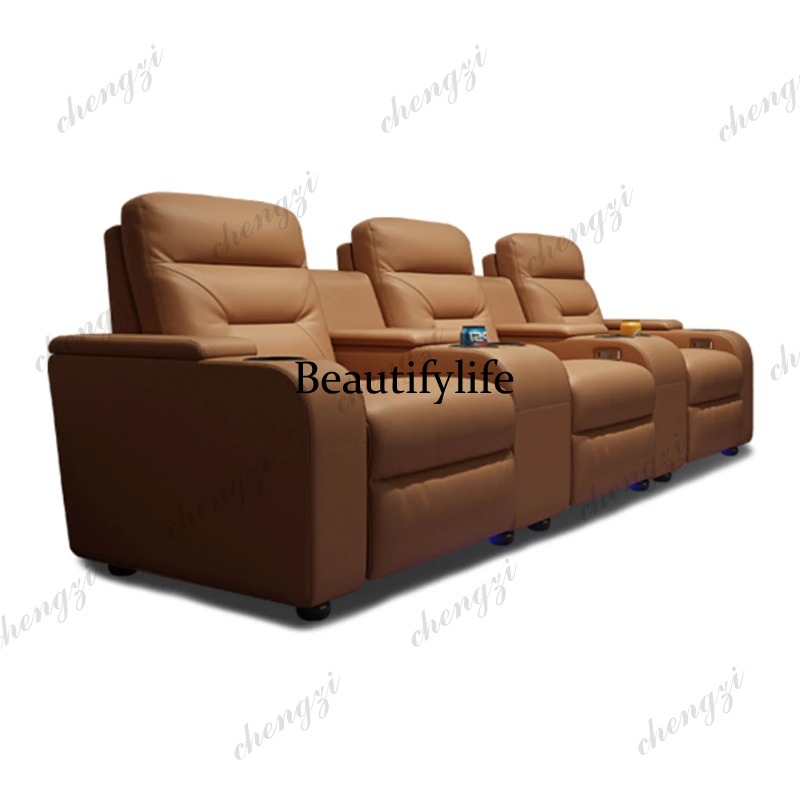 Set Sofa Kulit Dengan KURSI RE - Home Cinema Couch ulasan dan harga