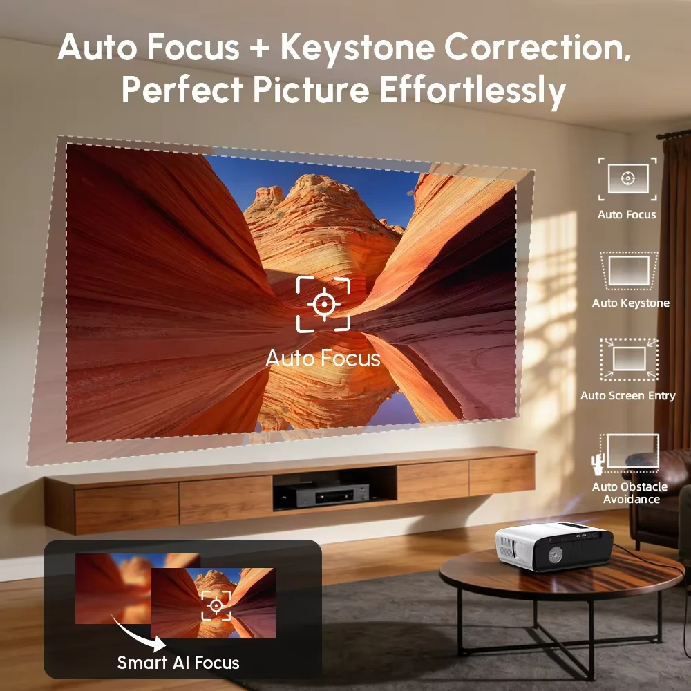 Proyektor NewA9S 4k Auto Fokus - Home Cinema Movies ulasan dan harga