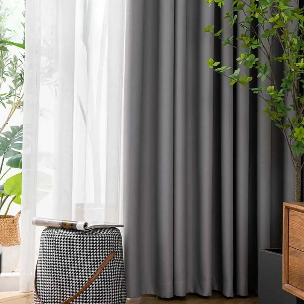 Tirai Pemadaman Abu-abu Modern - Blackout Curtain Thick ulasan dan harga