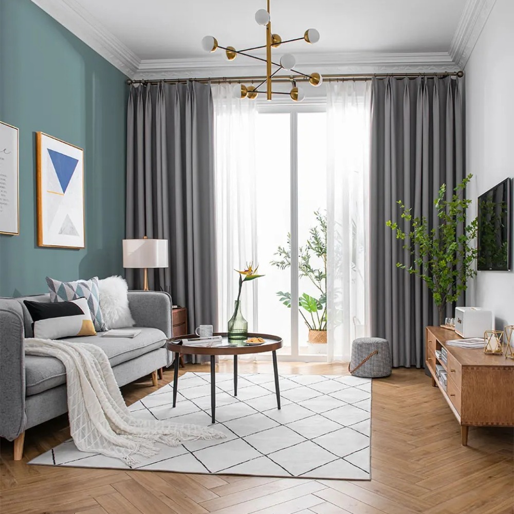Tirai Pemadaman Abu-abu Modern - Blackout Curtain Thick ulasan dan harga